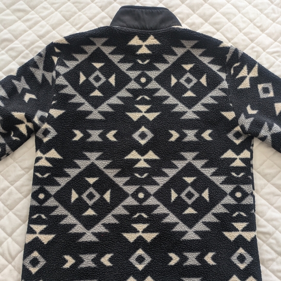 Old Navy Fleece Men's Large Cozy Sherpa Half Zip Mock-Neck Sweatshirt Aztec - Picture 7 of 16